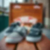 Stylish Vans with straps showcased on a wooden deck