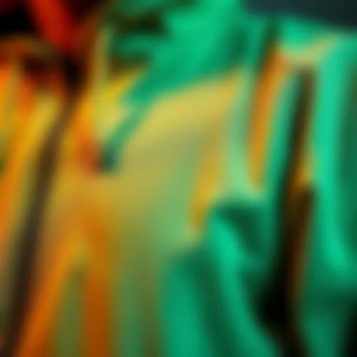 Close-up of fabric texture on a hooded jacket