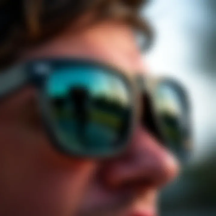 Advanced Lens Technology in Von Zipper Sunglasses Close-up of lens technology in Von Zipper sunglasses