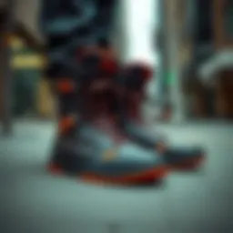 A stylish pair of waterproof sneaker boots designed for skateboarding in an urban setting