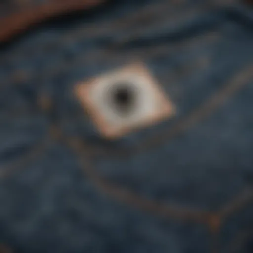 Close-up of waxed denim texture showcasing durability