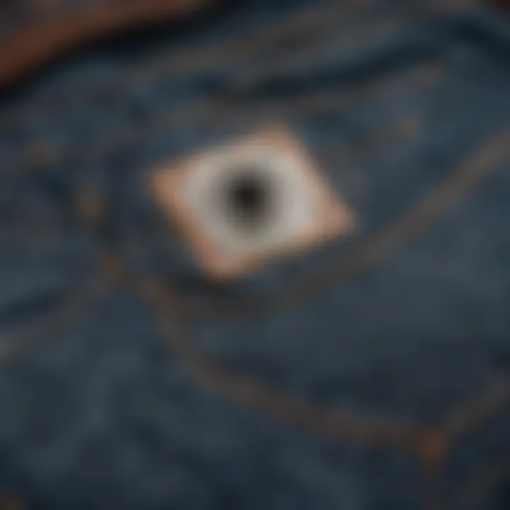 Close-up of waxed denim texture showcasing durability