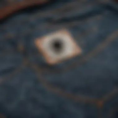 Durable Waxed Denim Texture Close-up of waxed denim texture showcasing durability