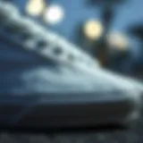 Detailed view showcasing the texture of White Gumsole Vans