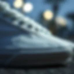 Detailed view showcasing the texture of White Gumsole Vans