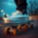 Stylish White Platform Converse showcased on a skateboarding deck