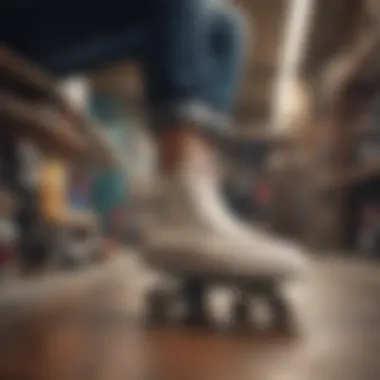Maintenance Tips for Skate Shoes Maintenance tips illustrated with skate shoes and care products