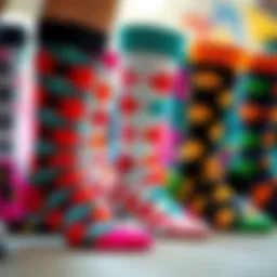 Dynamic display of vibrant stance sock patterns and colors