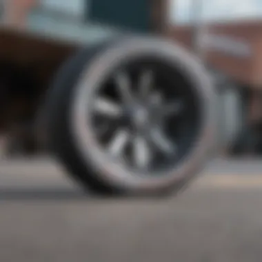 Close-up view of Z Flex wheels showcasing their design and material