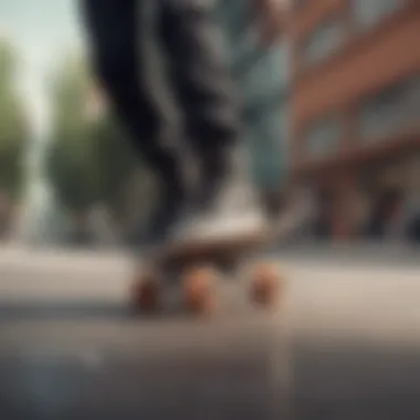 Skater performing tricks with Z Flex wheels on a skateboard