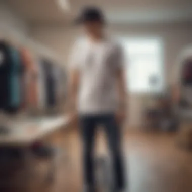 Sizing Considerations for the Perfect Fit A person measuring a t-shirt to ensure the right oversized fit.