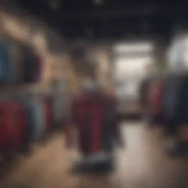 Stylish Flannels in Skateboarding Retail Stylish flannel shirts hanging in a skateboard shop