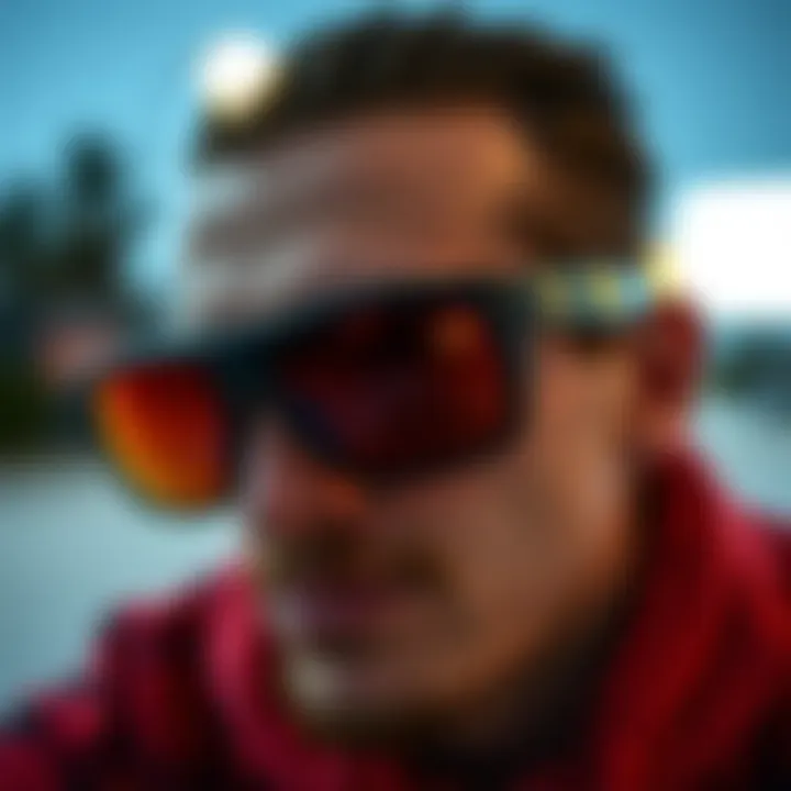 Smart Features in Future Tech Sunglasses Close-up of smart sunglasses with integrated sensors