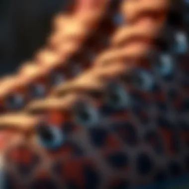 Close-up of the materials used in Hightop Cheetah Converse footwear.