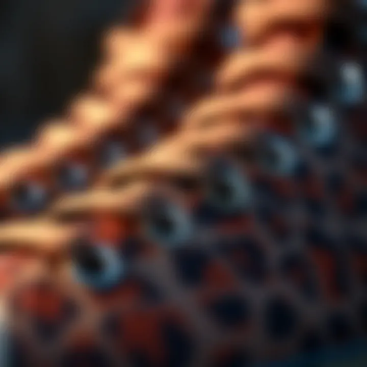 Close-up of the materials used in Hightop Cheetah Converse footwear.