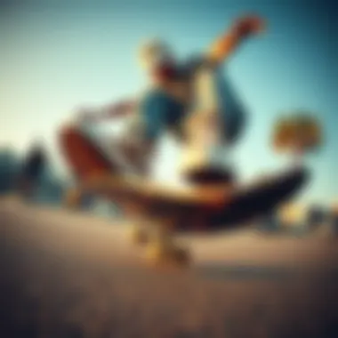 Skateboarder performing tricks while wearing Hightop Cheetah Converse sneakers.