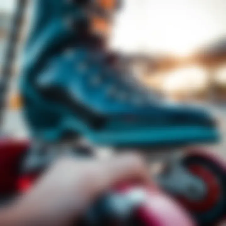 Close-up of the comfort features in Impala quad skates