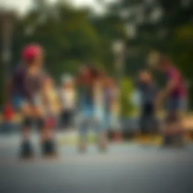 Group of diverse skaters enjoying Impala roller skates in a park setting
