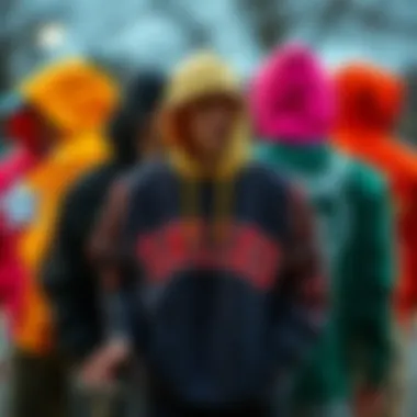 A collection of independent skate hoodies showcasing various colors and styles