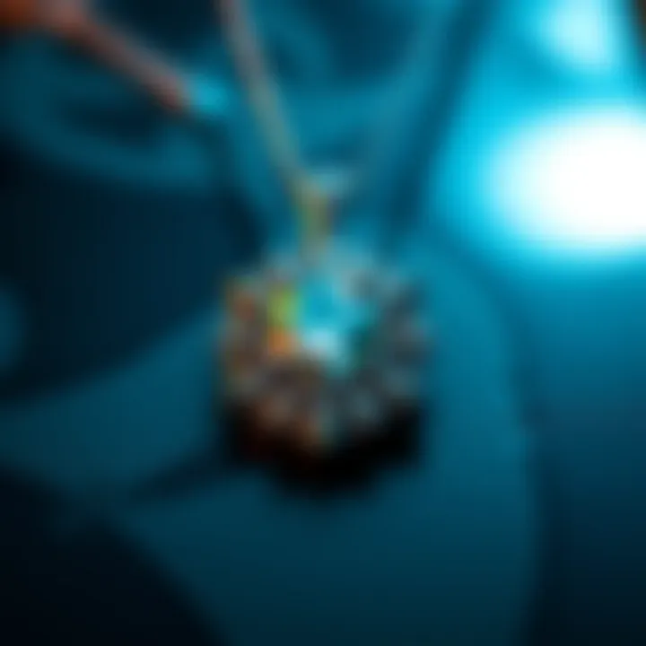 An elegant close-up of a diamond encrusted pendant from King Ice, showcasing its brilliance and detail