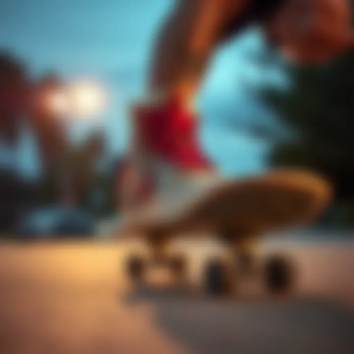 Skater demonstrating Logan shoes in action