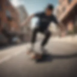 Dynamic skateboarding scene captured in motion