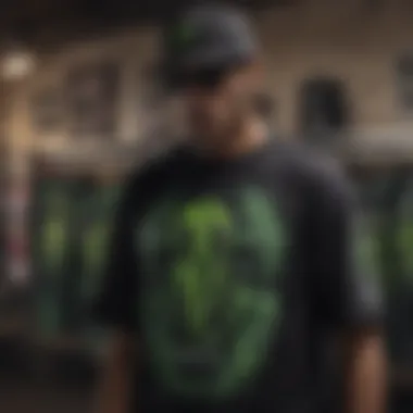 Diverse Designs of Monster Energy Shirts A vibrant display of Monster Energy shirts showcasing various designs