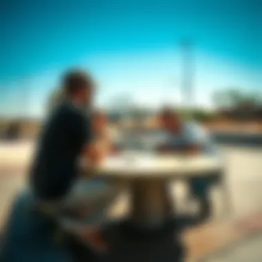 Meeting between skate park owners discussing insurance