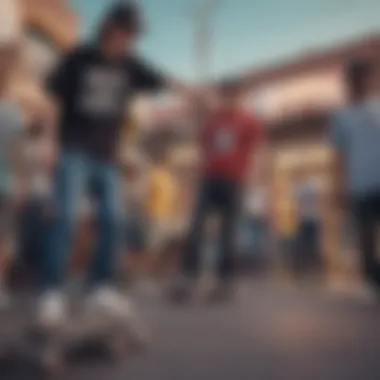 Community Impact of Discount Skate Shops A local skate shop filled with enthusiastic skaters shopping