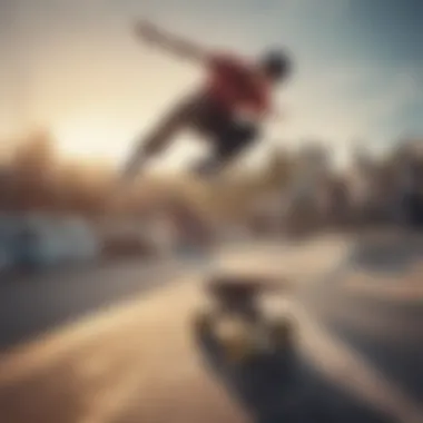 A skater showcasing their new gear at a skate park