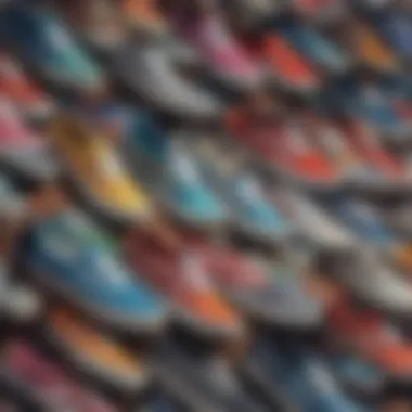 A vibrant display of Vans footwear reflecting diverse styles and colors.