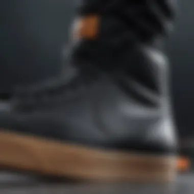 Close-up of the material used in Nike Blazer Hi Black