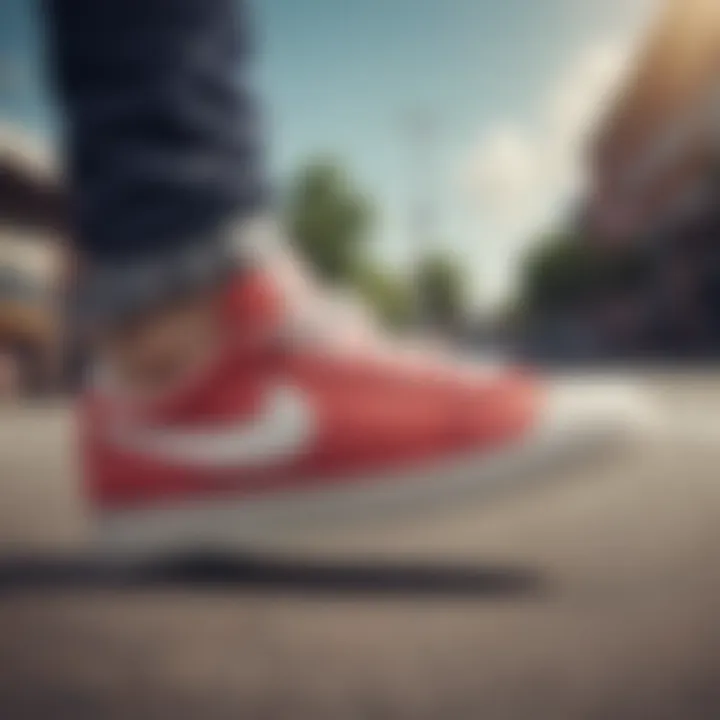 Nike Blazer Low Top sneakers being used in a skateboarding context