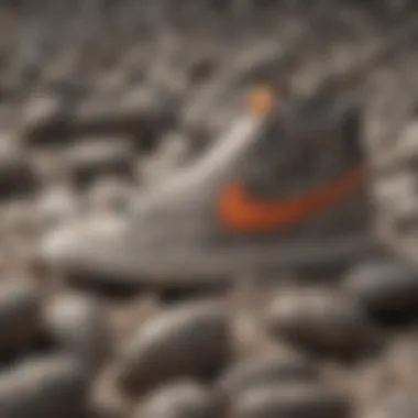 Textured Materials of Nike Blazers Close-up of Nike Blazer materials showcasing texture