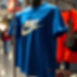 Stylish Nike blue t-shirt on display