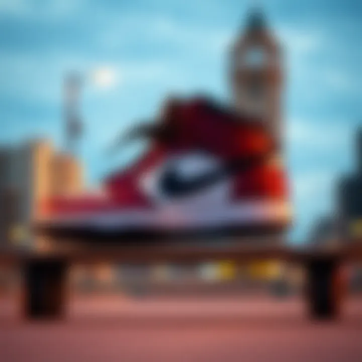 Nike Borough High Top displayed in an urban skate setting