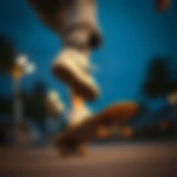 An action shot of a skateboarder demonstrating the performance of Nike Everyday Lightweight shoes