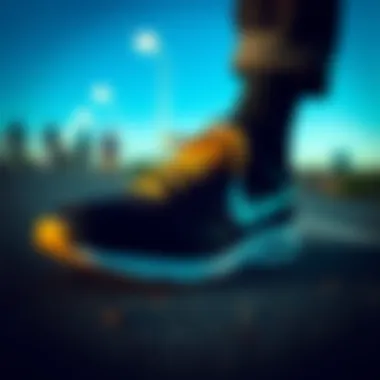 Innovative Skate Shoe Design A close-up of a Nike skate shoe highlighting innovative design and materials essential for skating.