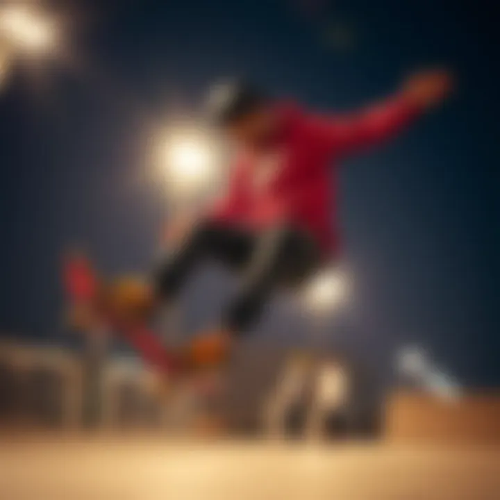 A professional skater performing a trick while wearing Nike gear, embodying the spirit of skate culture.