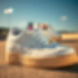 Close-up view of Nike White Gum sneakers showcasing their unique design features