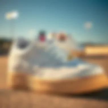 Design Features of Nike White Gum Sneakers Close-up view of Nike White Gum sneakers showcasing their unique design features