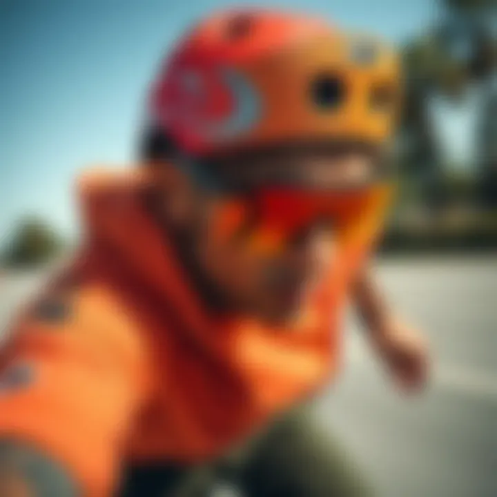 Skateboarder wearing Oakley Gascan sunglasses in action