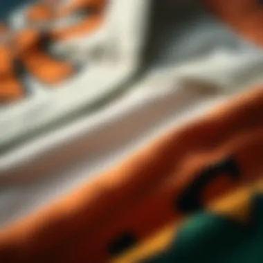 Close-up of materials used in OG shirts