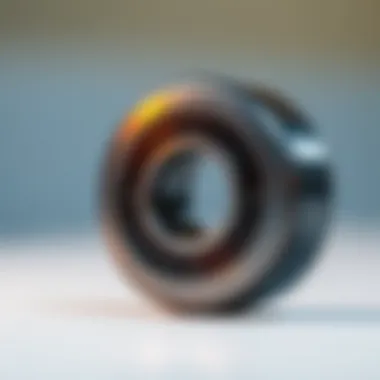 Close-up of a high-performance ball bearing