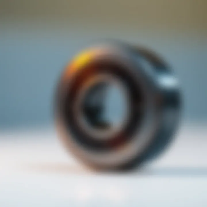 Close-up of a high-performance ball bearing