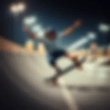 Skateboarder demonstrating tricks with optimal bearings