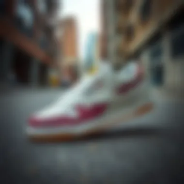 A stylish urban setting highlighting the versatility of Reebok C 85 shoes as lifestyle footwear