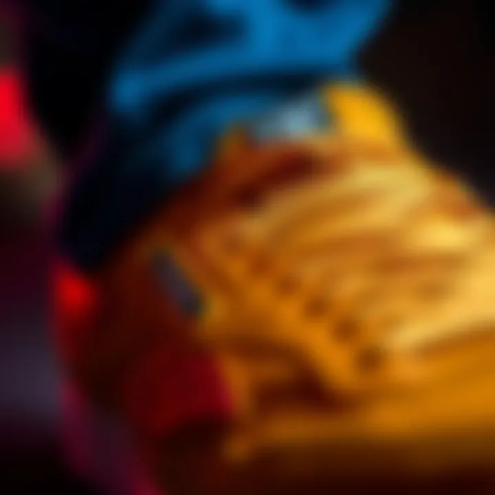 Close-up of the unique materials used in Reebok C 85 shoes
