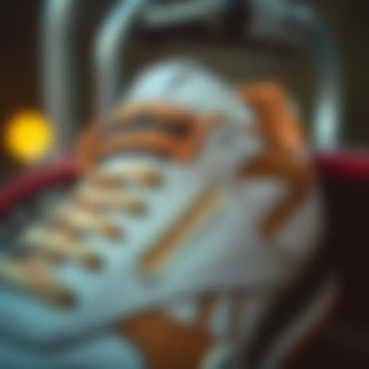 Close-up of Reebok shoe features and materials