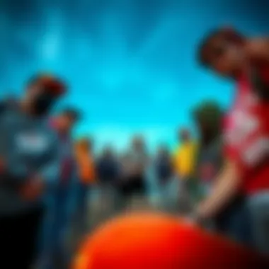 An engaging scene depicting diverse individuals wearing Riot Society Vans, emphasizing community and style.